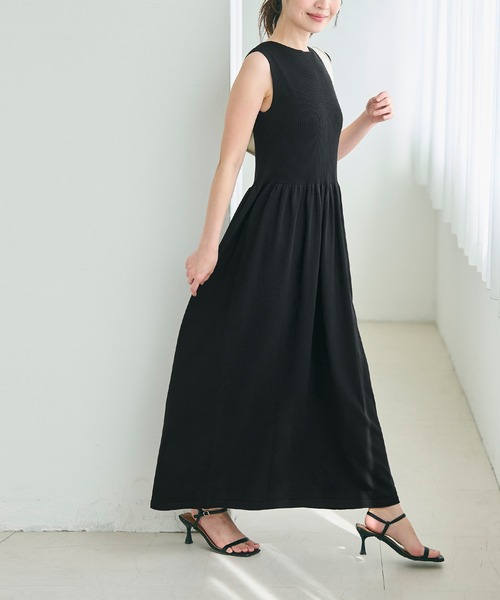 coca（coca）（コカ）の「【WEB限定セール】＼新色追加／ボートネックサマーニットワンピース（ワンピース・レディース・ブラック/グレイッシュベージュ/イエロー/ブラウン/ライトグリーン・ONE SIZE/M/L）」の20枚目の写真