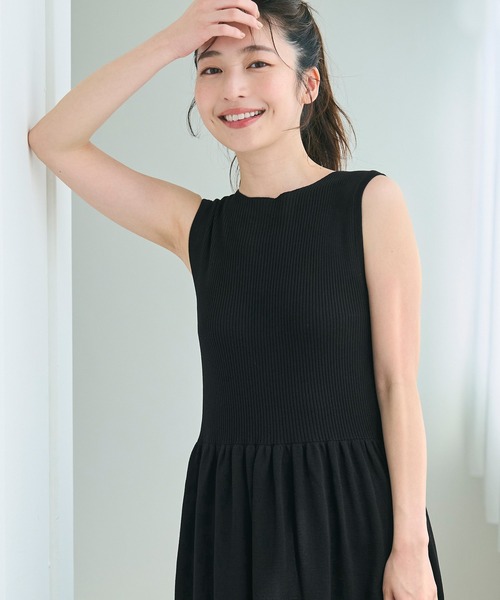 coca（coca）（コカ）の「【WEB限定セール】＼新色追加／ボートネックサマーニットワンピース（ワンピース・レディース・ブラック/グレイッシュベージュ/イエロー/ブラウン/ライトグリーン・ONE SIZE/M/L）」の18枚目の写真