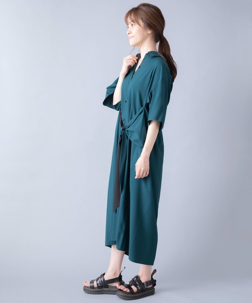 La SRIC(ラスリック)の「La SRIC/2WAYバイカラーリボンワンピース(ワンピース・レディース・ブラウン/グリーン・38)」の7枚目の写真