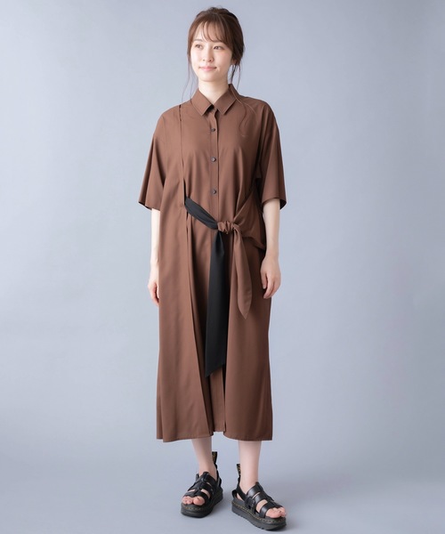 La SRIC(ラスリック)の「La SRIC/2WAYバイカラーリボンワンピース(ワンピース・レディース・ブラウン/グリーン・38)」の9枚目の写真