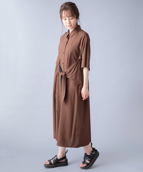 La SRIC(ラスリック)の「La SRIC/2WAYバイカラーリボンワンピース(ワンピース・レディース・ブラウン/グリーン・38)」の10枚目の写真