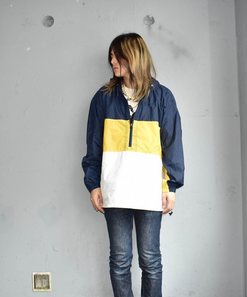 【極美品】90s ナイキ NIKE ナイロンプルオーバージャケット 黄色 XL 送料無料 美品 90s vintage ビンテージ nike ナイキ CLIMA F I T