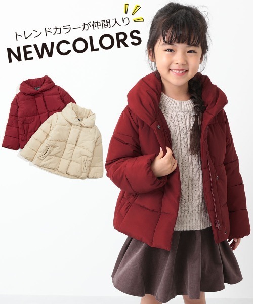 devirock（デビロック）の「女児中綿ジャケット（ダウンジャケット/コート・キッズ・ワイン/ベージュ/ラベンダー/ネイビー/チャコール・80ｃｍ/150cm/110cm/140cm/90cm/100cm/160cm/130cm/120cm）」の9枚目の写真