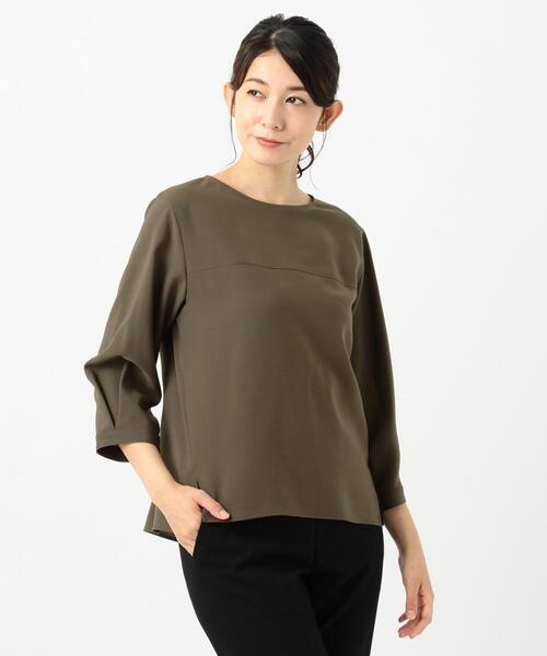 J.PRESS Ladies(J.プレス レディス)の「【洗える】リラクシオンツイル ブラウス(シャツ/ブラウス・レディース・ブラウン系/ネイビー系/ワイン系・XS)」の1枚目の写真