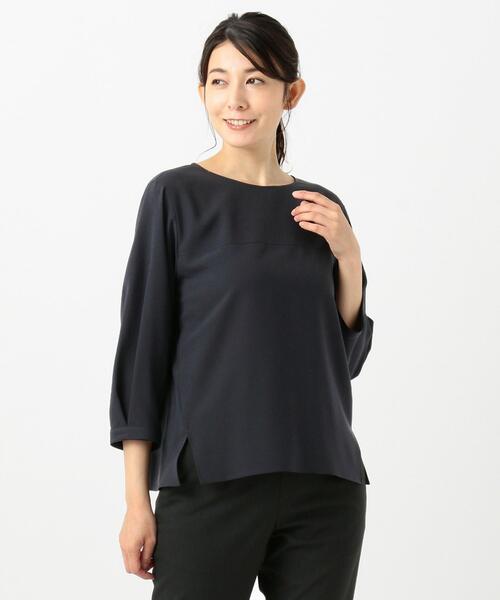 J.PRESS Ladies(J.プレス レディス)の「【洗える】リラクシオンツイル ブラウス(シャツ/ブラウス・レディース・ブラウン系/ネイビー系/ワイン系・XS)」の2枚目の写真