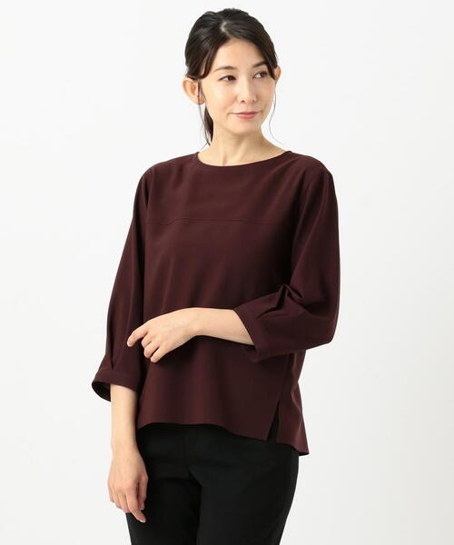 J.PRESS Ladies(J.プレス レディス)の「【洗える】リラクシオンツイル ブラウス(シャツ/ブラウス・レディース・ブラウン系/ネイビー系/ワイン系・XS)」の3枚目の写真
