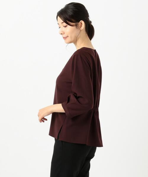 J.PRESS Ladies(J.プレス レディス)の「【洗える】リラクシオンツイル ブラウス(シャツ/ブラウス・レディース・ブラウン系/ネイビー系/ワイン系・XS)」の4枚目の写真