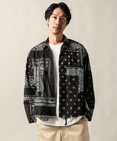 JOURNAL STANDARD J.S HOMESTEAD(ジャーナルスタンダードホームステッド)の「BANDANA PATCHWORK CPO#(ブルゾン・メンズ・ブラック/ベージュ・MEDIUM/LARGE)」の2枚目の写真