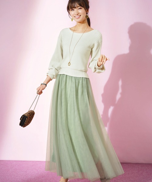 GeeRA(ジーラ)の「前後2WAYチュールドッキングワンピース(ワンピース・レディース・ブラック/パープル/ベージュ/グリーン・XX-LARGE/MEDIUM/X-LARGE/LARGE)」の3枚目の写真