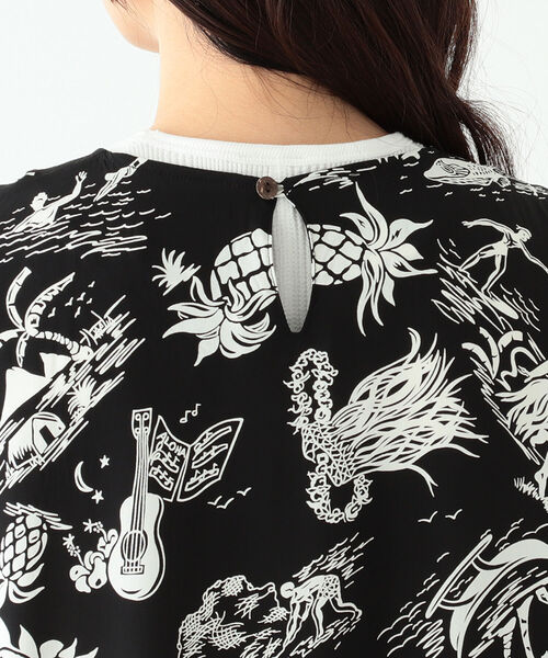 美品◼︎ SUN SURF × BEAMS BOYハワイアンサイド釦 ワンピース黒 美品◼︎ SUN SURF × BEAMS BOYハワイアンサイド釦 ワンピース黒