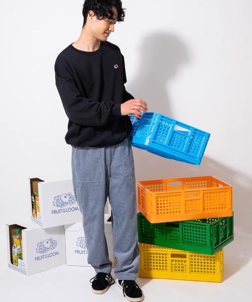 FRUIT OF THE LOOM(フルーツオブザルーム)の「コーデュロイシェフパンツ / ゆったり / オーバーサイズ / ユニセックス / ペアルック / ワンポイントロゴ(その他パンツ・レディース・ブラック/ブラウン/ピンク/ブルー・S/M/L/XL)」の3枚目の写真