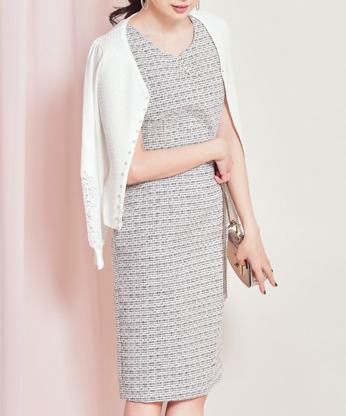 フロントパール付きノースリーブツイードワンピース Tocco Closet Luxe ワンピース Tocco Closet トッコ クローゼット のファッション通販 Zozotown