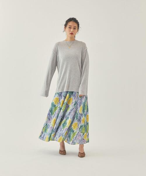 EMMEL REFINES（エメルリファインズ）の「＜ EMMEL REFINES（エメル リファインズ） ＞EM HW ボカシプリント ロングスカート －ウォッシャブル－（スカート・レディース・ライトピンク/コバルトブルー・S/M/XS）」の20枚目の写真