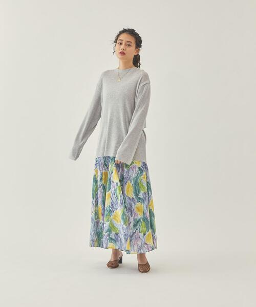 EMMEL REFINES（エメルリファインズ）の「＜ EMMEL REFINES（エメル リファインズ） ＞EM HW ボカシプリント ロングスカート －ウォッシャブル－（スカート・レディース・ライトピンク/コバルトブルー・S/M/XS）」の21枚目の写真