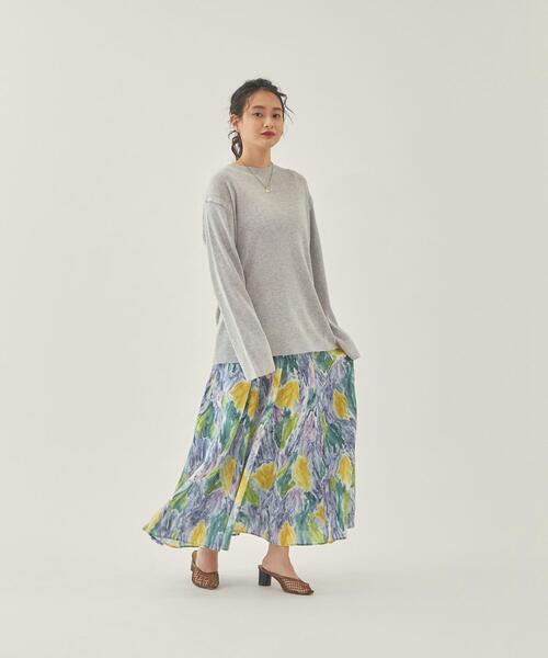 EMMEL REFINES（エメルリファインズ）の「＜ EMMEL REFINES（エメル リファインズ） ＞EM HW ボカシプリント ロングスカート －ウォッシャブル－（スカート・レディース・ライトピンク/コバルトブルー・S/M/XS）」の14枚目の写真