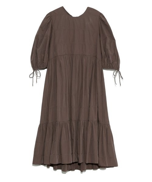 コットンパフワンピース 　モカ コットンパフワンピース モカ