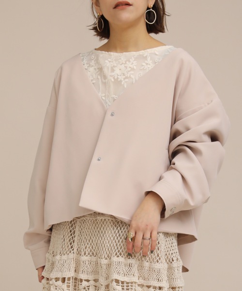 ap retro(アプレトロ)の「ノーカラーオーバージャケット【ZOZOTOWN限定商品】(ノーカラージャケット・レディース・オフホワイト/ベージュ/ブラック・FREE)」の9枚目の写真