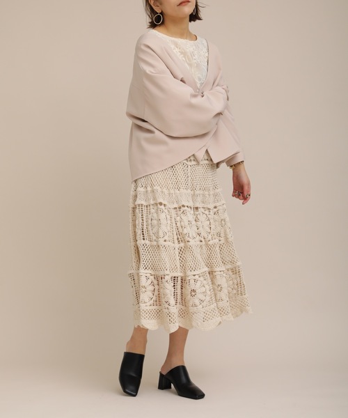 ap retro(アプレトロ)の「ノーカラーオーバージャケット【ZOZOTOWN限定商品】(ノーカラージャケット・レディース・オフホワイト/ベージュ/ブラック・FREE)」の17枚目の写真