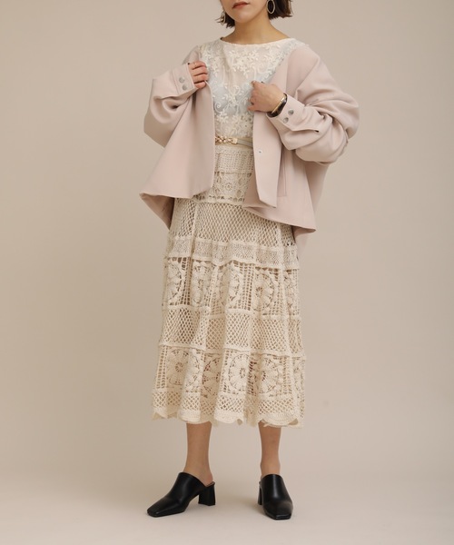 ap retro(アプレトロ)の「ノーカラーオーバージャケット【ZOZOTOWN限定商品】(ノーカラージャケット・レディース・オフホワイト/ベージュ/ブラック・FREE)」の18枚目の写真