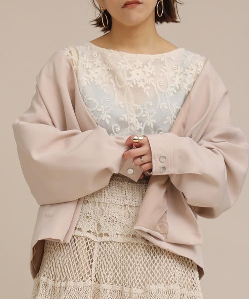 ap retro(アプレトロ)の「ノーカラーオーバージャケット【ZOZOTOWN限定商品】(ノーカラージャケット・レディース・オフホワイト/ベージュ/ブラック・FREE)」の6枚目の写真