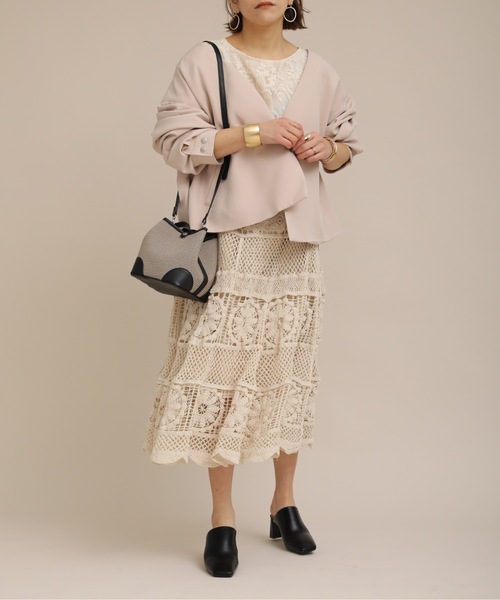 ap retro(アプレトロ)の「ノーカラーオーバージャケット【ZOZOTOWN限定商品】(ノーカラージャケット・レディース・オフホワイト/ベージュ/ブラック・FREE)」の16枚目の写真