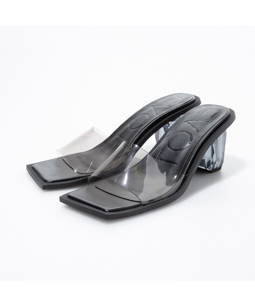 Doux archives（ドゥアルシーヴ）の「【EVOL】クリアヒールスクエアサンダル（サンダル・レディース・ベージュ/クリアブラック/ブラック/グリーン/クリア/ブラウン・22.5/23.5/24.5）」の3枚目の写真