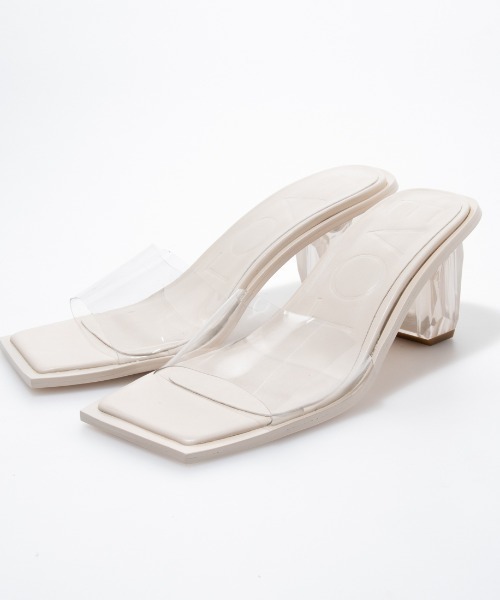 Doux archives（ドゥアルシーヴ）の「【EVOL】クリアヒールスクエアサンダル（サンダル・レディース・ベージュ/クリアブラック/ブラック/グリーン/クリア/ブラウン・22.5/23.5/24.5）」の6枚目の写真