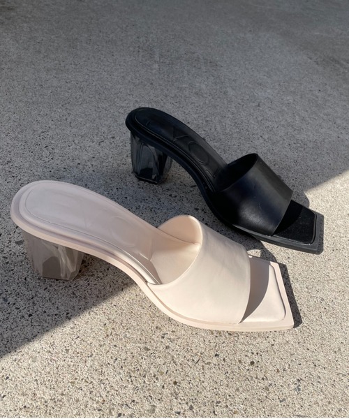 Doux archives（ドゥアルシーヴ）の「【EVOL】クリアヒールスクエアサンダル（サンダル・レディース・ベージュ/クリアブラック/ブラック/グリーン/クリア/ブラウン・22.5/23.5/24.5）」の13枚目の写真