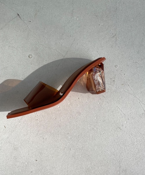 Doux archives（ドゥアルシーヴ）の「【EVOL】クリアヒールスクエアサンダル（サンダル・レディース・ベージュ/クリアブラック/ブラック/グリーン/クリア/ブラウン・22.5/23.5/24.5）」の14枚目の写真