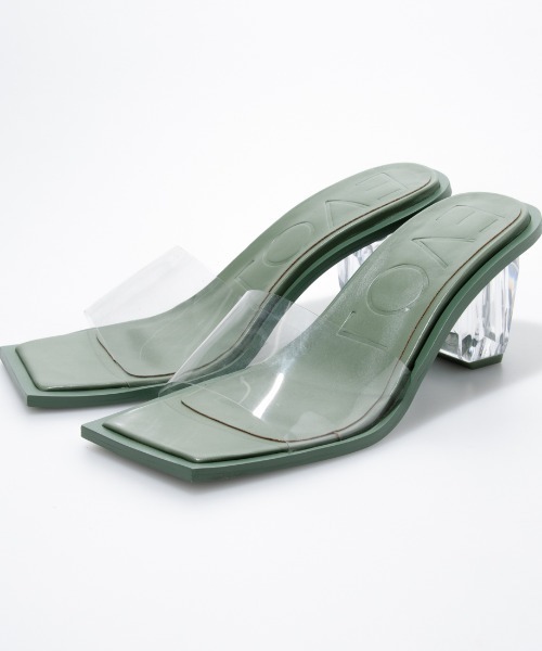 Doux archives（ドゥアルシーヴ）の「【EVOL】クリアヒールスクエアサンダル（サンダル・レディース・ベージュ/クリアブラック/ブラック/グリーン/クリア/ブラウン・22.5/23.5/24.5）」の17枚目の写真