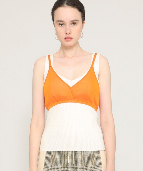 TAN（タン）の「【TAN（タン）】ダブルフェイスブラトップ /DOUBLE FACE BRATOP /21SS-22（Tシャツ/カットソー・レディース・イエロー/オレンジ・FREE）」の10枚目の写真