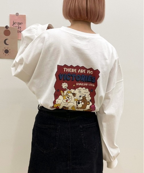 apres jour（アプレジュール）の「アソートビッグスリットロンT【ZOZOTOWN限定アイテム】（Tシャツ/カットソー・レディース・アイボリー/ブラック/ホワイト系その他3/オフホワイト/ホワイト系その他2/クリーム/ブラック系その他/ピンク/ホワイト系その他/ブラック系その他2/ホワイト系その他4/サックスブルー・フリー/X-LARGE）」の3枚目の写真