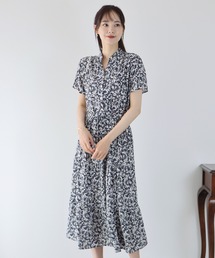 《お気に入り6.6万人突破!/新色追加/プリント・麻調素材 / 選べる着丈》アソート柄ワンピース