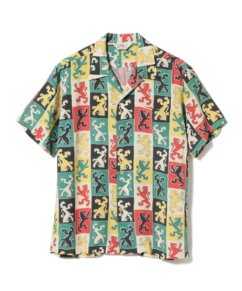 STAR OF HOLLYWOOD（スターオブハリウッド）の「STAR OF HOLLYWOOD / LION RAMPANT レーヨン ショートスリーブシャツ＜MEN＞（シャツ/ブラウス・メンズ・グリーン・MEDIUM/LARGE/X-LARGE）」の2枚目の写真