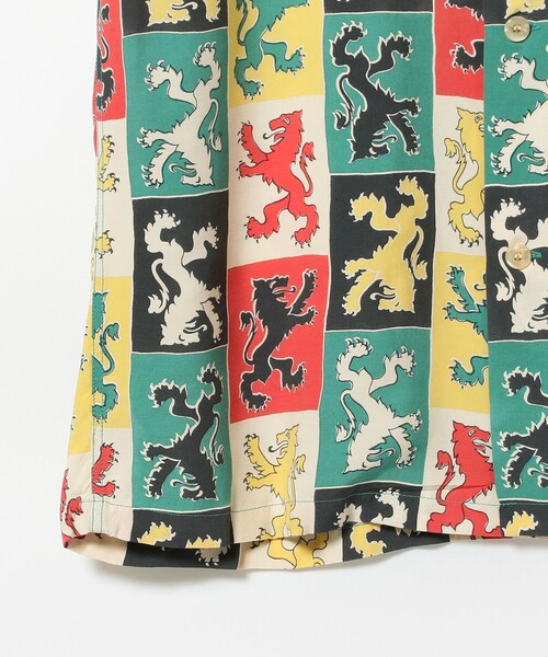 STAR OF HOLLYWOOD（スターオブハリウッド）の「STAR OF HOLLYWOOD / LION RAMPANT レーヨン ショートスリーブシャツ＜MEN＞（シャツ/ブラウス・メンズ・グリーン・MEDIUM/LARGE/X-LARGE）」の5枚目の写真