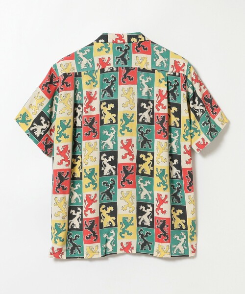 STAR OF HOLLYWOOD（スターオブハリウッド）の「STAR OF HOLLYWOOD / LION RAMPANT レーヨン ショートスリーブシャツ＜MEN＞（シャツ/ブラウス・メンズ・グリーン・MEDIUM/LARGE/X-LARGE）」の6枚目の写真