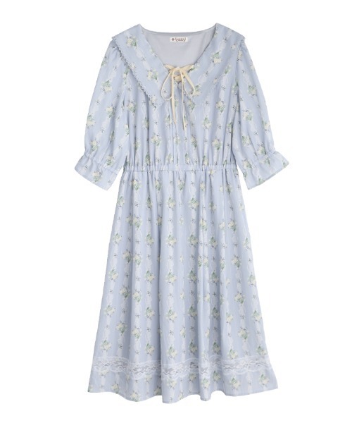 axes femme（アクシーズファム）の「ブーケリボン柄セーラーOP