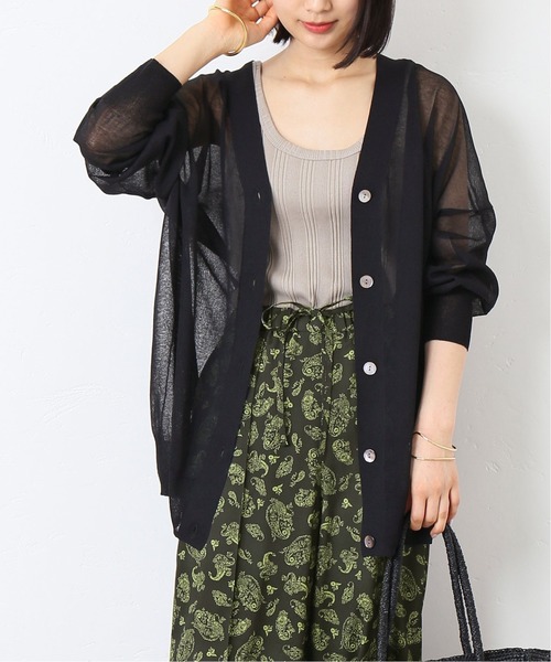 JOURNAL STANDARD◆LESSAGE/COSOシースルーカーディガン(薄手)/レーヨン/BLK/23080370020010 journal standard L'essage（ジャーナルスタンダードレサージュ