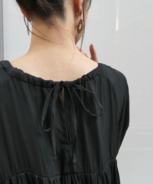 CORNERS（コーナーズ）の「ハーフスリーブティアードワンピース（ワンピース・レディース・ブラック/モカ/ライトベージュ/グレイッシュベージュ・M）」の19枚目の写真