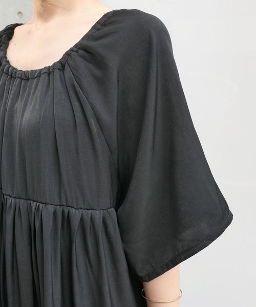 CORNERS（コーナーズ）の「ハーフスリーブティアードワンピース（ワンピース・レディース・ブラック/モカ/ライトベージュ/グレイッシュベージュ・M）」の21枚目の写真