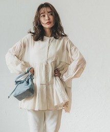 【WEB限定セール】シアーコットンティアードブラウス
