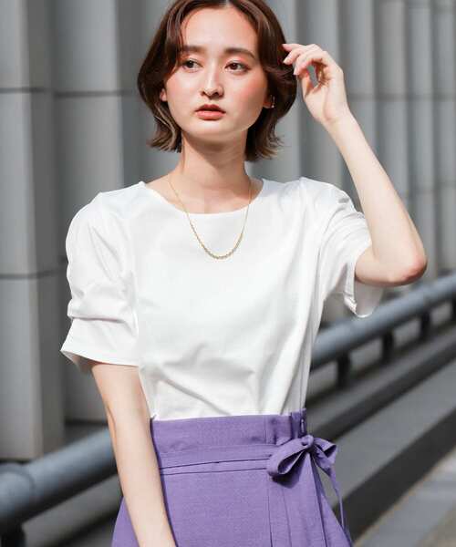 SENSE OF PLACE by URBAN RESEARCH（センスオブプレイスバイアーバンリサーチ）の「デザインスリーブコンパクトトップ（Tシャツ/カットソー・レディース・イエロー/ブラック/オフホワイト・ONE）」の10枚目の写真