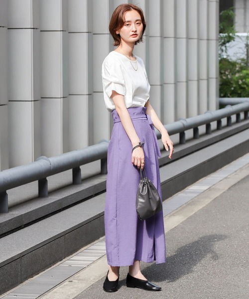 SENSE OF PLACE by URBAN RESEARCH（センスオブプレイスバイアーバンリサーチ）の「デザインスリーブコンパクトトップ（Tシャツ/カットソー・レディース・イエロー/ブラック/オフホワイト・ONE）」の8枚目の写真