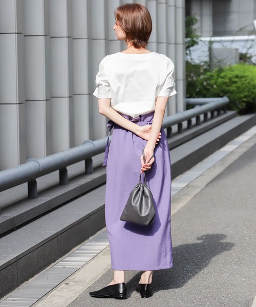 SENSE OF PLACE by URBAN RESEARCH（センスオブプレイスバイアーバンリサーチ）の「デザインスリーブコンパクトトップ（Tシャツ/カットソー・レディース・イエロー/ブラック/オフホワイト・ONE）」の7枚目の写真