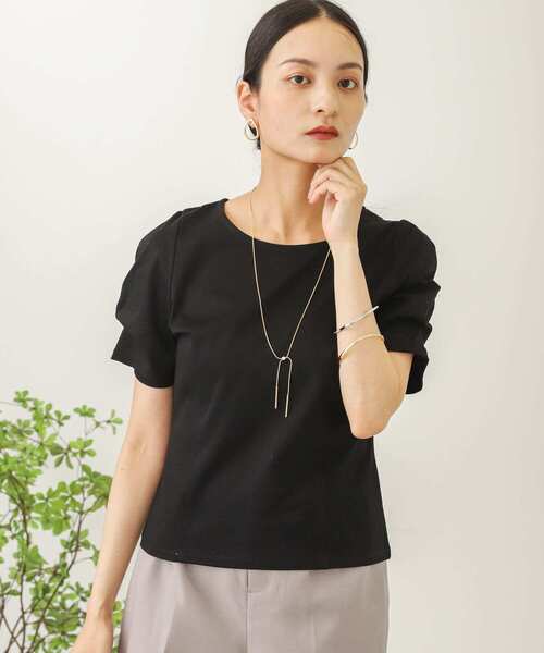 SENSE OF PLACE by URBAN RESEARCH（センスオブプレイスバイアーバンリサーチ）の「デザインスリーブコンパクトトップ（Tシャツ/カットソー・レディース・イエロー/ブラック/オフホワイト・ONE）」の12枚目の写真