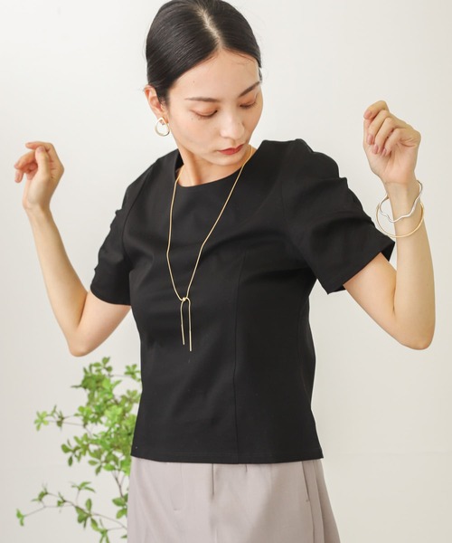 SENSE OF PLACE by URBAN RESEARCH（センスオブプレイスバイアーバンリサーチ）の「デザインスリーブコンパクトトップ（Tシャツ/カットソー・レディース・イエロー/ブラック/オフホワイト・ONE）」の13枚目の写真