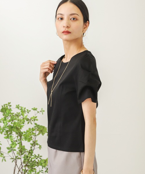 SENSE OF PLACE by URBAN RESEARCH（センスオブプレイスバイアーバンリサーチ）の「デザインスリーブコンパクトトップ（Tシャツ/カットソー・レディース・イエロー/ブラック/オフホワイト・ONE）」の14枚目の写真