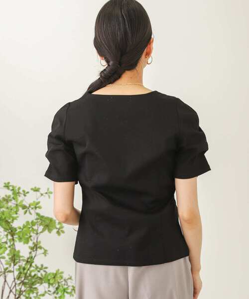 SENSE OF PLACE by URBAN RESEARCH（センスオブプレイスバイアーバンリサーチ）の「デザインスリーブコンパクトトップ（Tシャツ/カットソー・レディース・イエロー/ブラック/オフホワイト・ONE）」の15枚目の写真