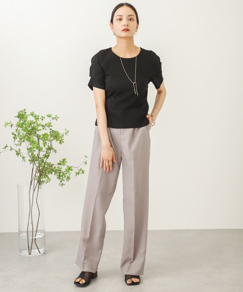 SENSE OF PLACE by URBAN RESEARCH（センスオブプレイスバイアーバンリサーチ）の「デザインスリーブコンパクトトップ（Tシャツ/カットソー・レディース・イエロー/ブラック/オフホワイト・ONE）」の17枚目の写真