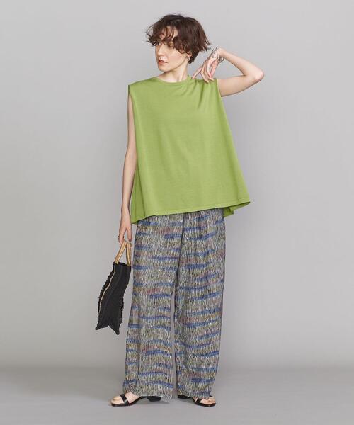 BEAUTY&YOUTH UNITED ARROWS（ビューティーアンドユースユナイテッドアローズ）の「BY コットンタックショルダーノースリーブニット -ウォッシャブル-（ニット/セーター・レディース・ホワイト/ブラック/ケリー・FREE）」の3枚目の写真